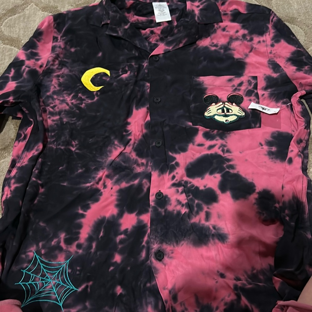 Men Mickey Halloween button up shirt